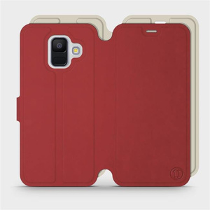 Hülle für Samsung Galaxy A6 Plus 2018 - Farbe Dunkelrot mit Platin