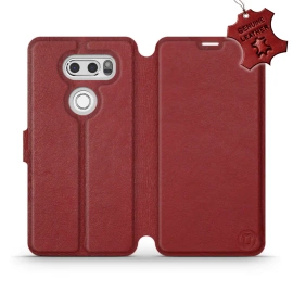 Phone Case LG V30 - Design Dark Red Leather