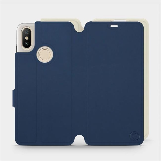 Phone Case Xiaomi Mi A2 - Design Navy with Platinum