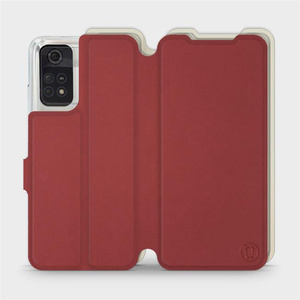 Phone Case Xiaomi POCO M4 Pro 4G - Design Dark Red with Platinum