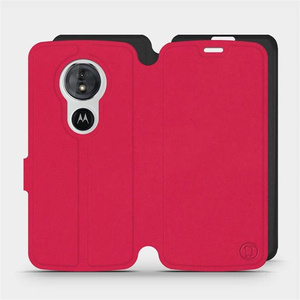 Etui Soft Touch do Motorola Moto E5 - wzór Żywa czerwień z czernią