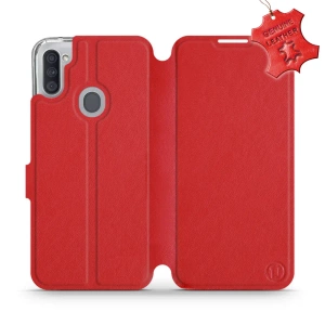 Phone Case Samsung Galaxy M11 - Design Red Leather