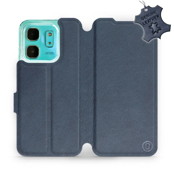 Phone Case Infinix HOT 50i - Design Blue Leather