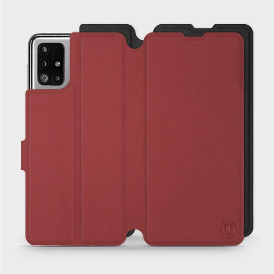 Hülle für Samsung Galaxy M51 - Farbe Dunkelrot mit Schwarz
