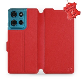 Phone Case Motorola Moto G75 5G - Design Red Leather