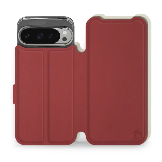 Hülle für Google Pixel 9 Pro XL - Farbe Dunkelrot mit Platin