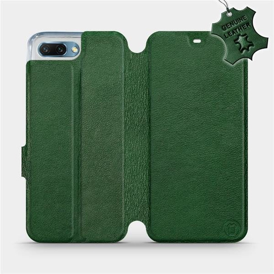 Etui ze skóry naturalnej do Huawei Honor 10 - wzór Green Leather
