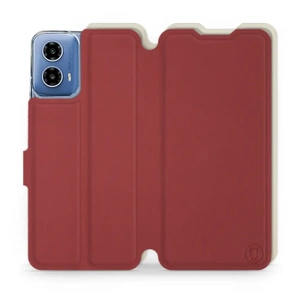 Phone Case Motorola Moto G34 5G - Design Dark Red with Platinum