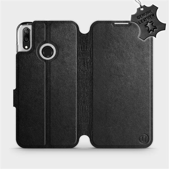 Phone Case Huawei Y7 2019 - Design Black Leather
