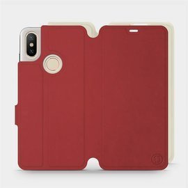 Phone Case Xiaomi Mi A2 - Design Dark Red with Platinum