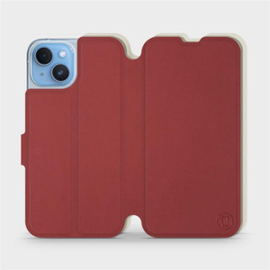 Phone Case Apple iPhone 14 - Design Dark Red with Platinum