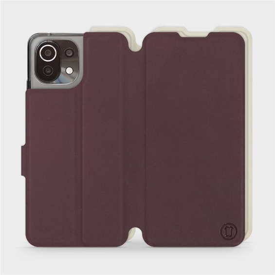Hülle für Xiaomi Mi 11 Lite - Farbe Burgund mit Platin