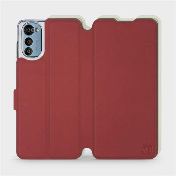 Hülle für Motorola Moto E32 - Farbe Dunkelrot mit Platin