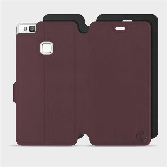 Etui Soft Touch do Huawei P9 Lite - wzór Matowy burgund z czernią