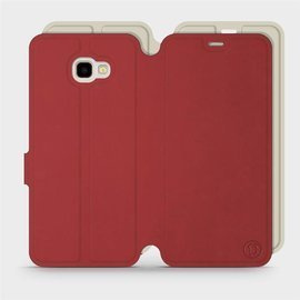 Phone Case Samsung Galaxy J4 Plus 2018 - Design Dark Red with Platinum