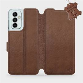 Etui ze skóry naturalnej do Samsung Galaxy M23 5G - wzór Brown Leather