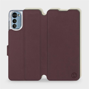 Phone Case Motorola Moto E32s - Design Burgundy with Platinum