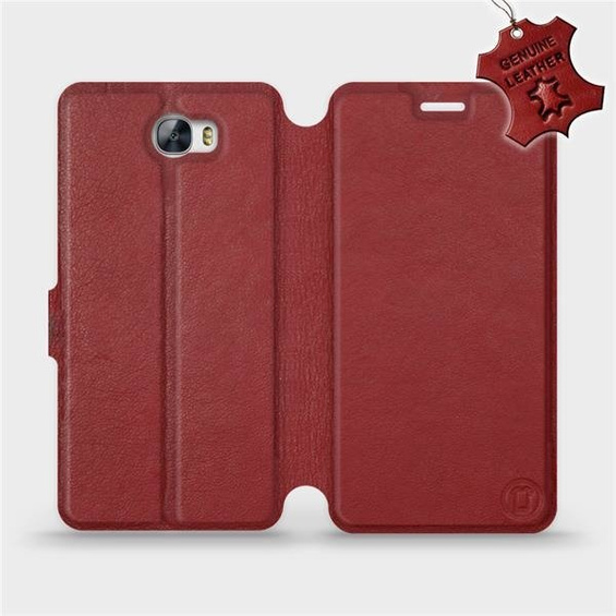 Phone Case Huawei Y6 II Compact - Design Dark Red Leather