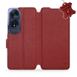 Phone Case OPPO A60 - Design Dark Red Leather