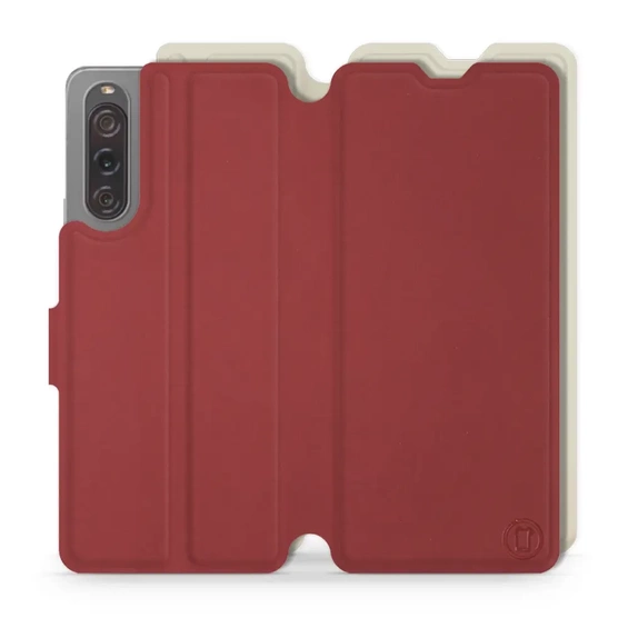 Phone Case Sony Xperia 10 V - Design Dark Red with Platinum