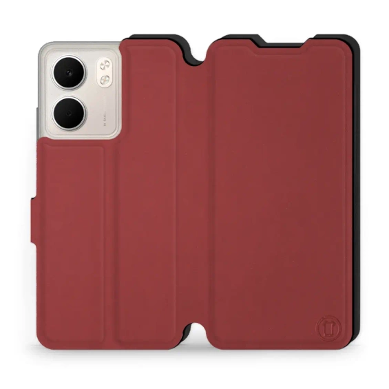 Hülle für OPPO A5x - Farbe Dunkelrot mit Schwarz