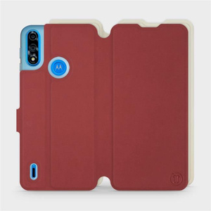 Etui Soft Touch do Motorola Moto E7 Power - wzór Zachodząca czerwień z platyną
