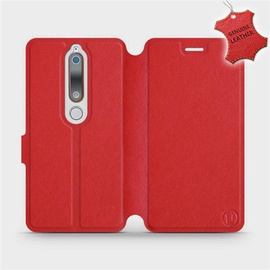 Phone Case Nokia 6.1 - Design Red Leather