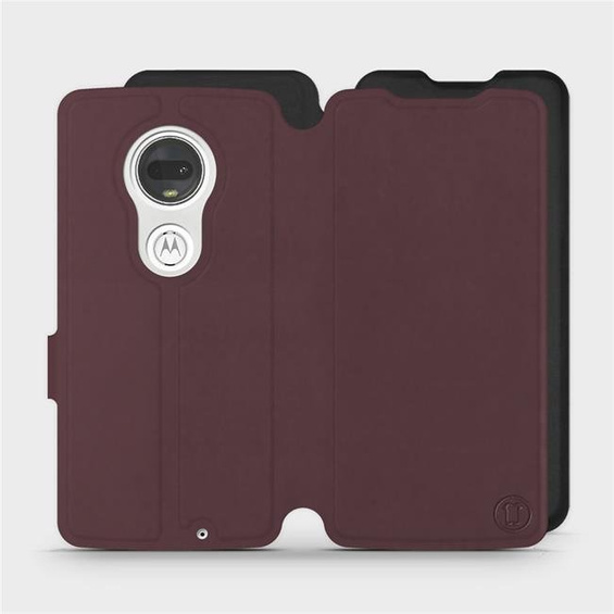 Hülle für Motorola Moto G7 - Farbe Burgund mit Schwarz