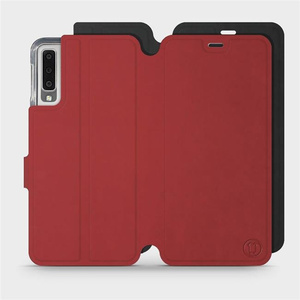 Phone Case Samsung Galaxy A7 2018 - Design Dark Red with Black