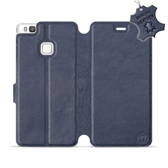 Etui ze skóry naturalnej do Huawei P9 Lite - wzór Blue Leather