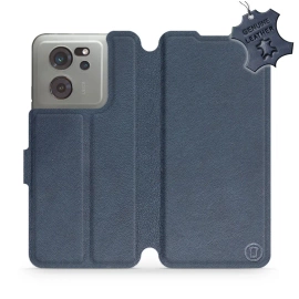 Etui ze skóry naturalnej do Xiaomi 13T - wzór Blue Leather