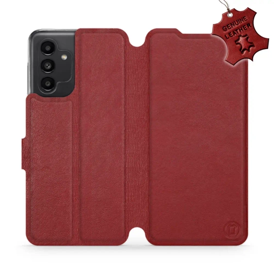 Phone Case Samsung Galaxy A13 5G - Design Dark Red Leather