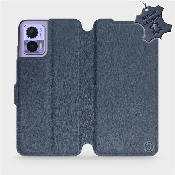 Phone Case Motorola Edge 30 Neo - Design Blue Leather