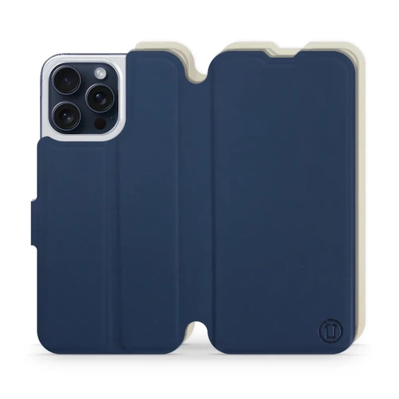Phone Case Apple iPhone 15 Pro Max - Design Navy with Platinum