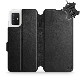 Phone Case Samsung Galaxy A51 - Design Black Leather