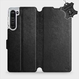 Phone Case Motorola Edge - Design Black Leather