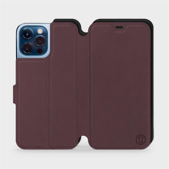 Etui Soft Touch do Apple iPhone 13 Pro Max - wzór Matowy burgund z czernią