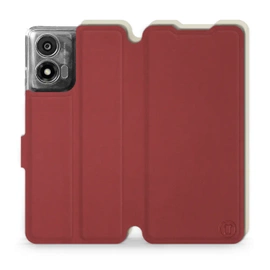 Phone Case Motorola Moto E14 - Design Dark Red with Platinum