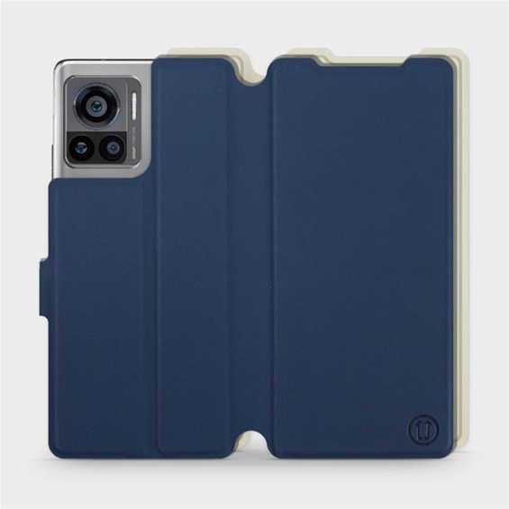 Etui Soft Touch do Motorola Edge 30 Ultra - wzór Głęboki granat z platyną