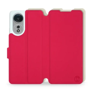 Etui Soft Touch do OPPO A58 - wzór Żywa czerwień z platyną