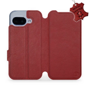 Phone Case Google Pixel 9A - Design Dark Red Leather