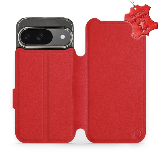 Phone Case Google Pixel 9 - Design Red Leather