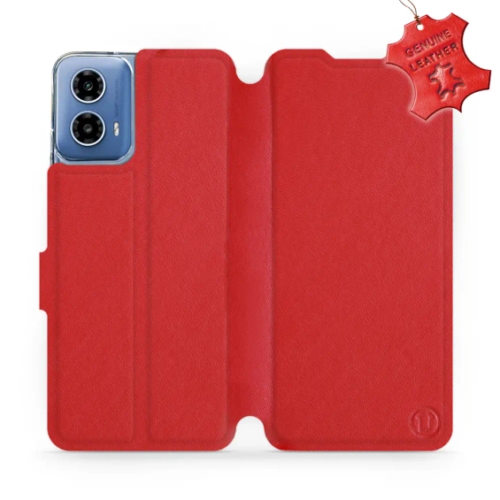 Phone Case Motorola Moto G34 5G - Design Red Leather