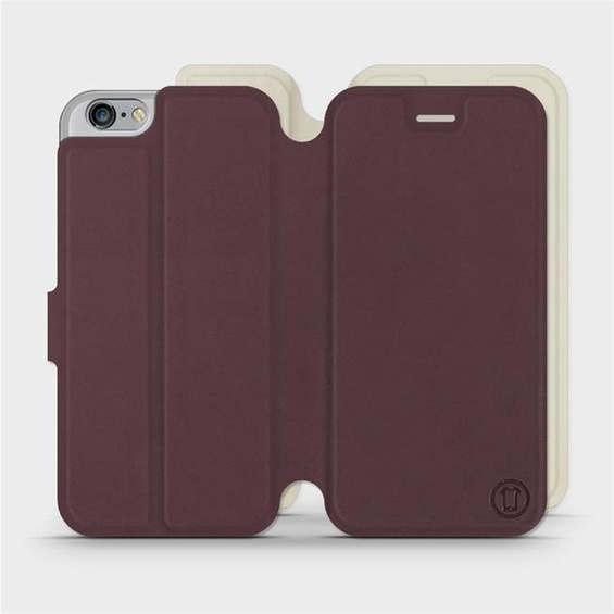 Etui Soft Touch do Apple iPhone 6s - wzór Matowy burgund z platyną