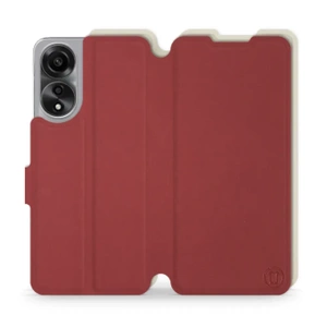 Hülle für OPPO A78 5G - Farbe Dunkelrot mit Platin