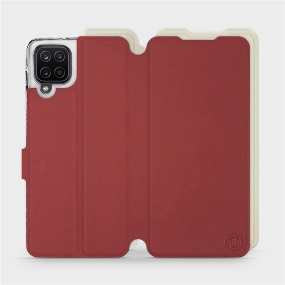 Phone Case Samsung Galaxy A12 - Design Dark Red with Platinum