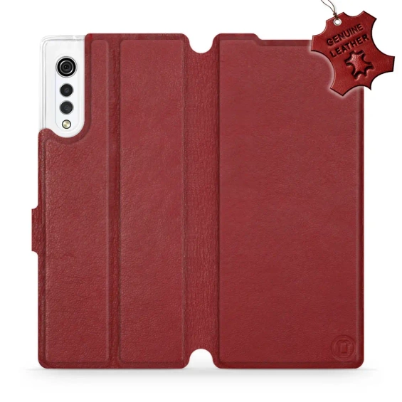 Phone Case LG Velvet - Design Dark Red Leather