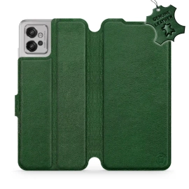Etui ze skóry naturalnej do Motorola Moto G32 - wzór Green Leather