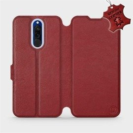 Phone Case Xiaomi Redmi 8 - Design Dark Red Leather