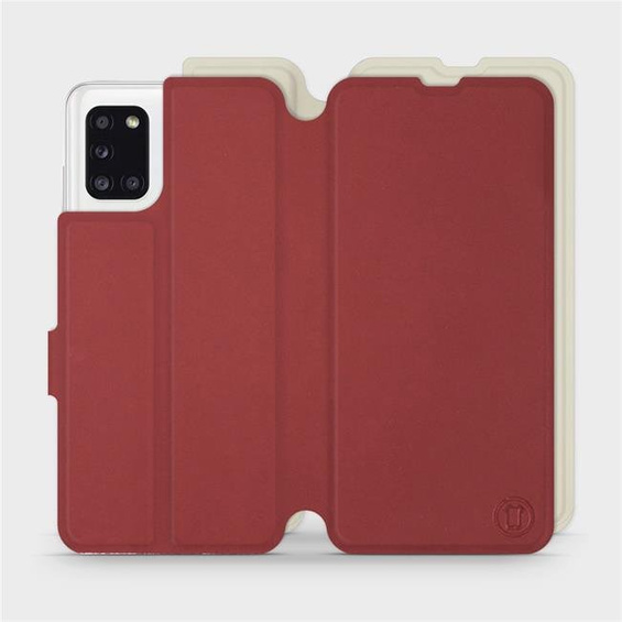 Phone Case Samsung Galaxy A31 - Design Dark Red with Platinum
